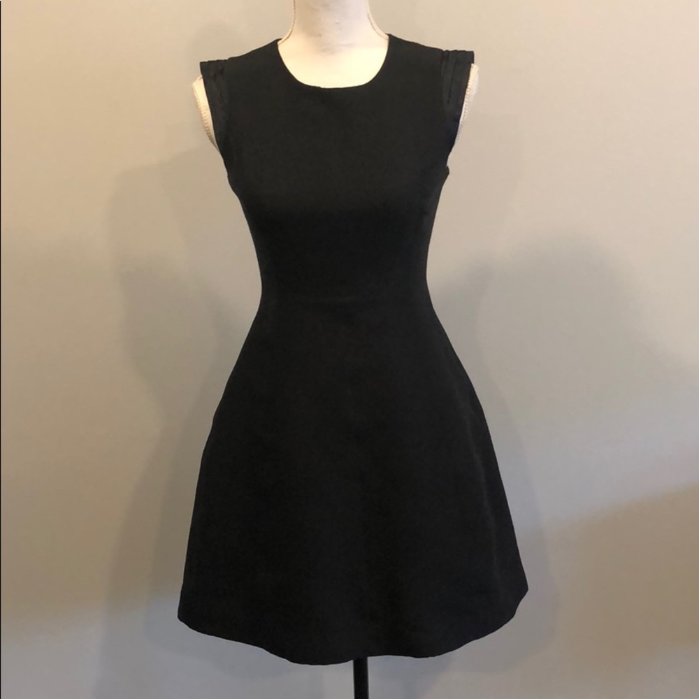 Halston Heritage Black Cap Sleeve Dress